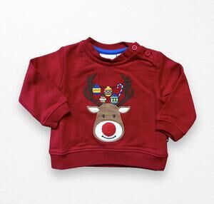 NWT JoJo Maman Bebe Reindeer Sweatshirt, 0-3 Months